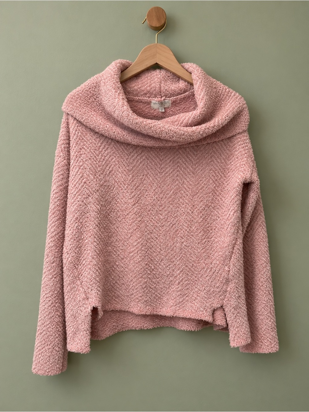 Cozy Pink Cowl Neck Women's Sweater
